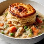 Chicken Pot Pie Casserole with Biscuits Recipe