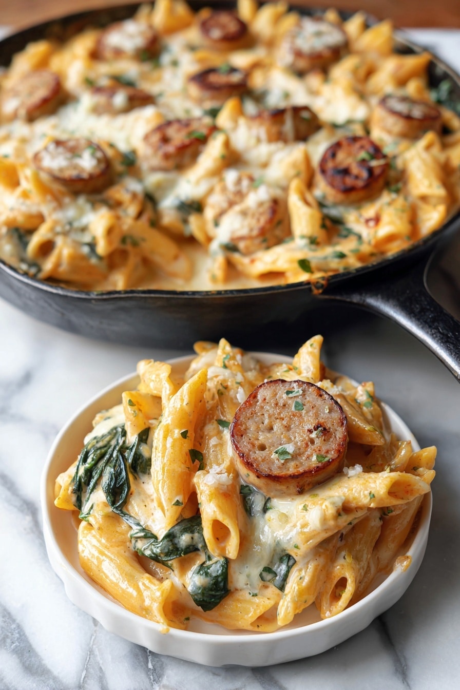 Creamy Cajun Sausage Pasta Recipe - Serving
