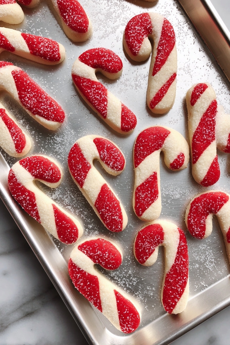 Peppermint Candy Cane Cookies Recipe 6 The image shows a white marbled surface with eight candy cane-shaped dough pieces evenly placed on a baking mat. Each candy cane has two twisted layers: one layer is bright red with a smooth texture, and the other layer is creamy white, also smooth. The candy canes are arranged in two rows with four pieces in each row. The background is simple with no other objects visible, focusing fully on the candy canes. photo taken with an iphone --ar 2:3 --v 7 - Peppermint Candy Cane Cookies, festive holiday cookies, easy peppermint cookie recipe, Christmas candy cane cookies, peppermint dessert ideas