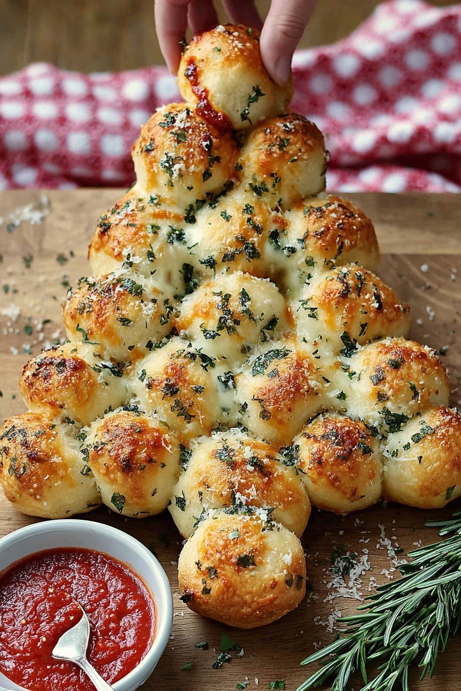 Cheesy Christmas Tree Bread Recipe
