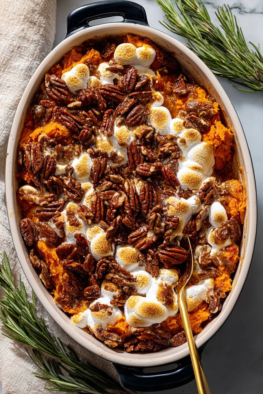 Sweet Potato Casserole with Maple and Pecan Topping Recipe