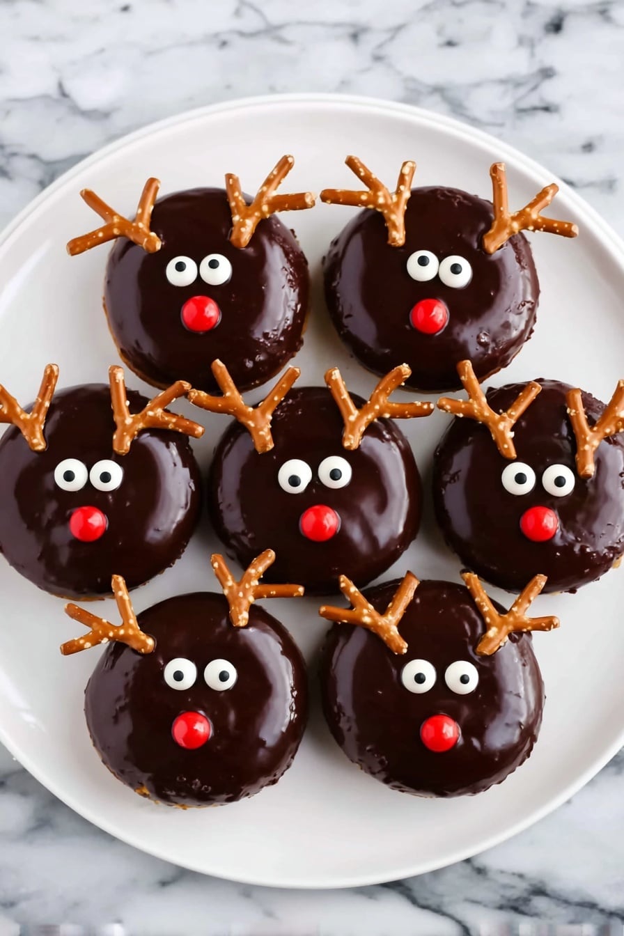 Chocolate Frosted Reindeer Donuts Recipe