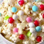White Chocolate Popcorn with Colorful Sixlets Recipe
