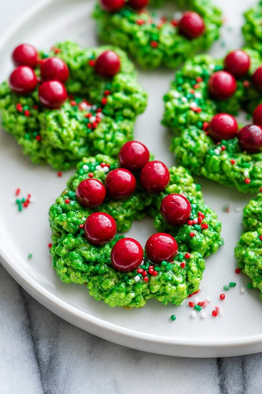 Festive Green Wreath Cookies Recipe