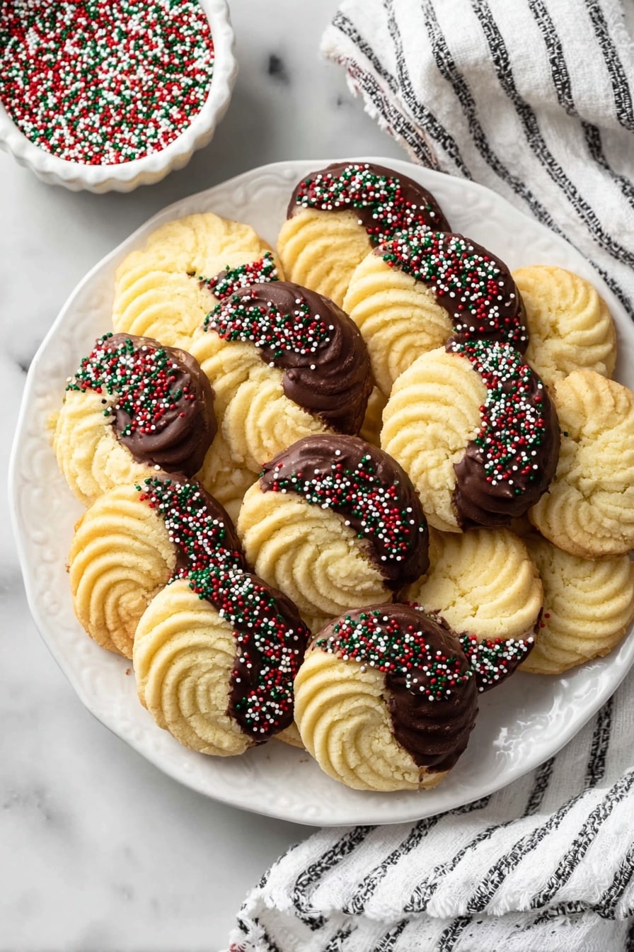 Danish Butter Cookies with Chocolate Recipe