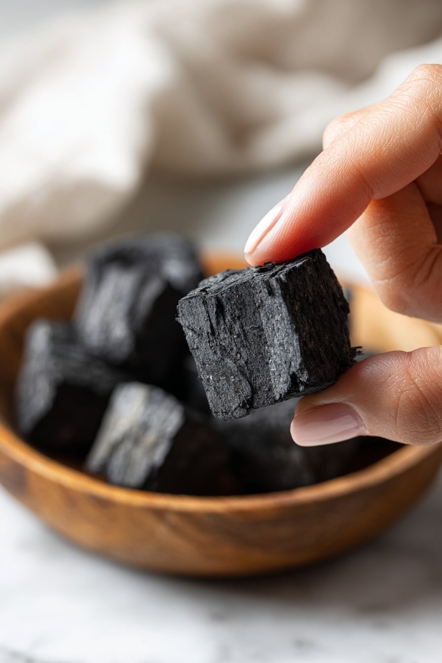 Edible Coal Candy with Chocolate Coating Recipe - Serving