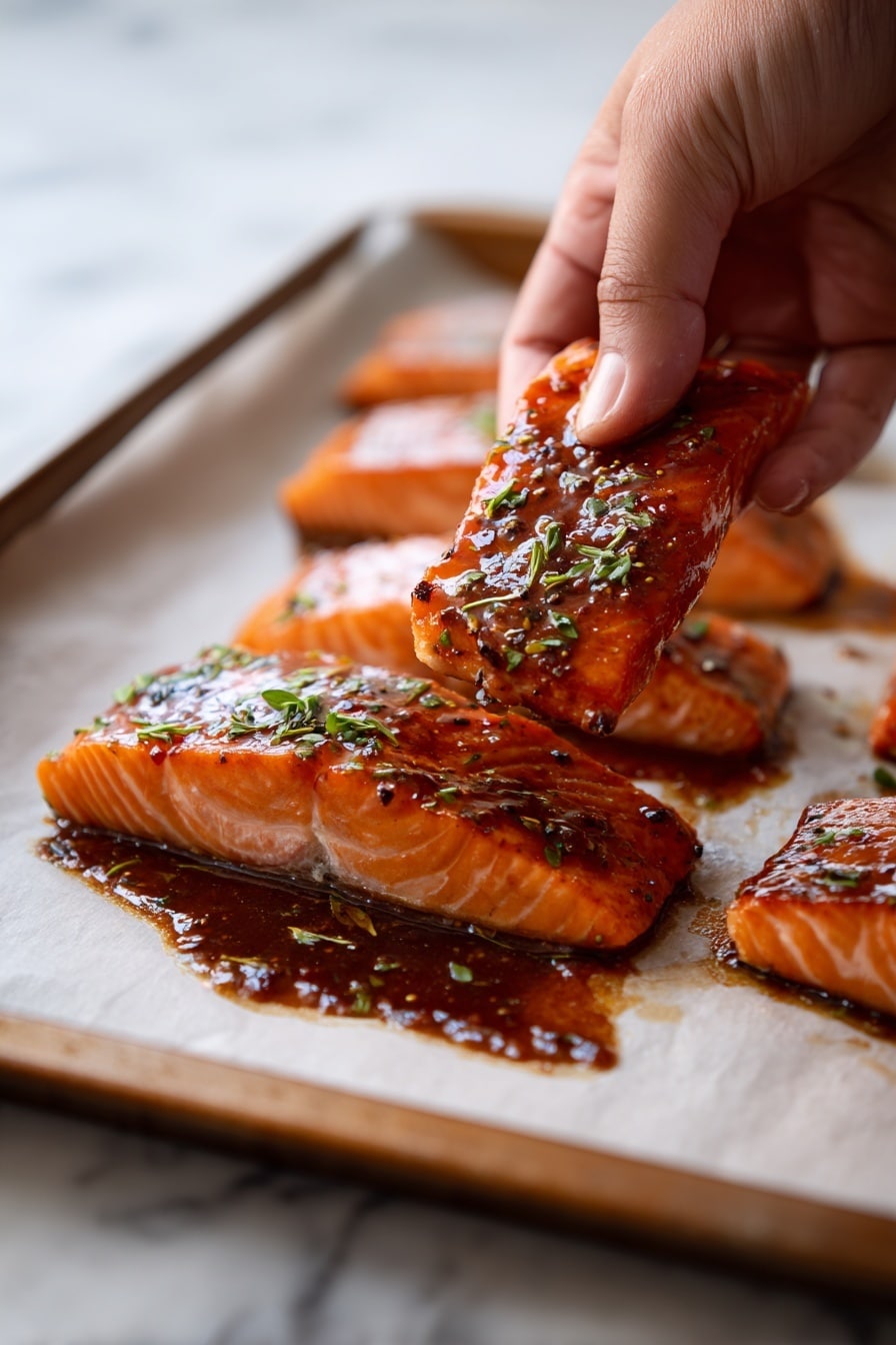 Maple Pomegranate Glazed Salmon Recipe - Serving