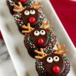 Rudolph Cupcakes with Chocolate and Pretzel Antlers Recipe