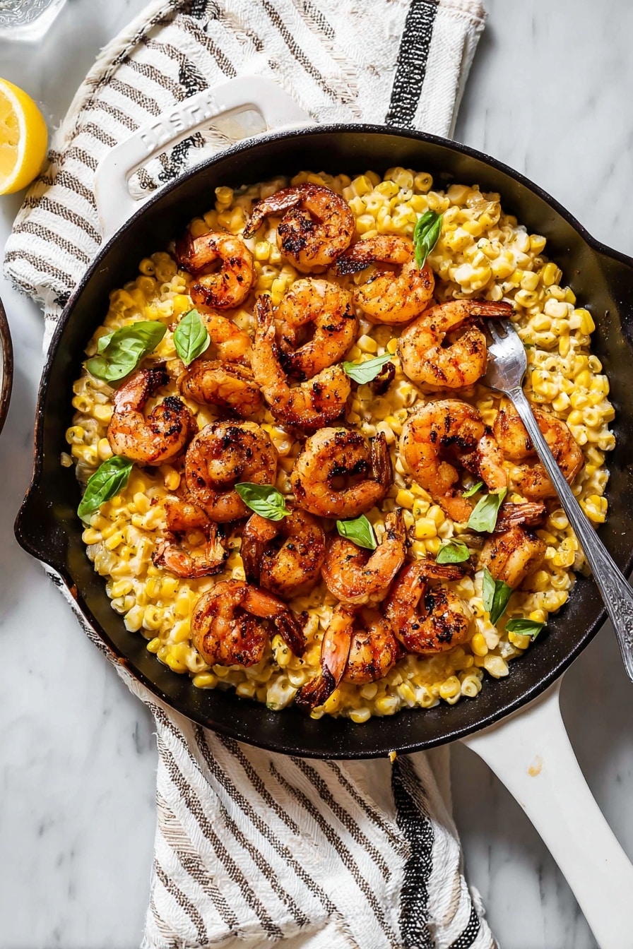 Creamy Shrimp and Corn Orzo Skillet Recipe