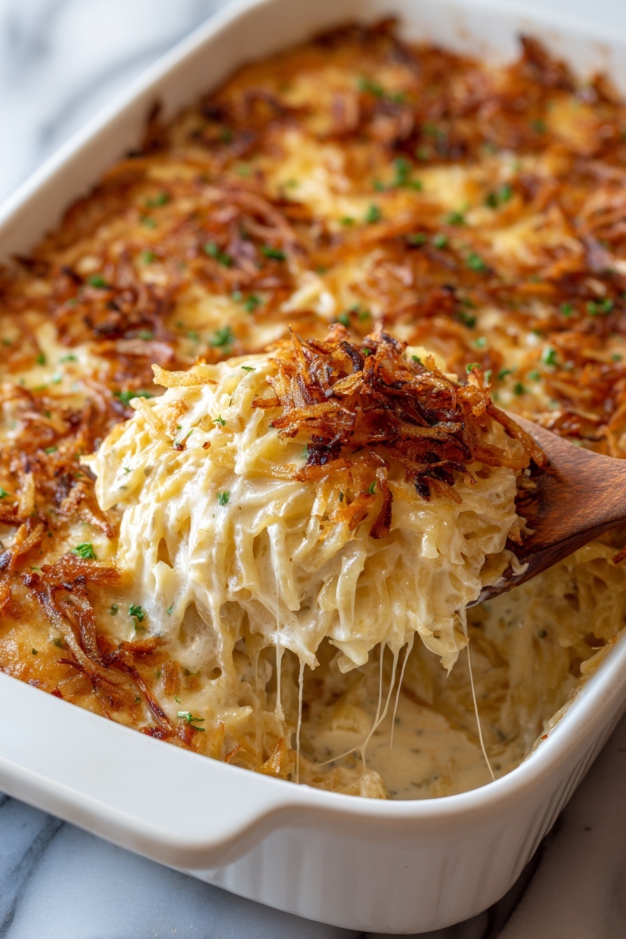 French Onion Chicken Orzo Bake Recipe