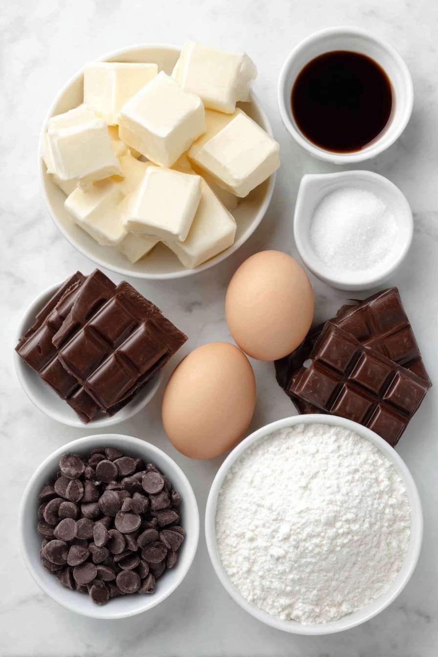 Easy Homemade Buckeyes Chocolate Peanut Butter Candies Recipe 7 Flat lay of a few small cubes of unsalted butter, a smooth mound of creamy peanut butter, a small white bowl of vanilla extract, a tiny pinch of kosher salt on a white ceramic dish, a neat pile of powdered sugar, a small white bowl filled with milk chocolate melting wafers, a small white bowl of semi-sweet chocolate chips, and two whole uncracked brown eggs all arranged symmetrically on a simple white ceramic plate and bowls, placed on a clean white marble surface, soft natural light, photo taken with an iPhone, professional food photography style, fresh ingredients, white ceramic bowls, no bottles, no duplicates, no utensils, no packaging --ar 2:3 --v 7 --p m7354615311229779997 - Easy Homemade Buckeyes Chocolate Peanut Butter Candies, chocolate peanut butter candies, homemade buckeyes, peanut butter chocolate treats, simple candy recipes