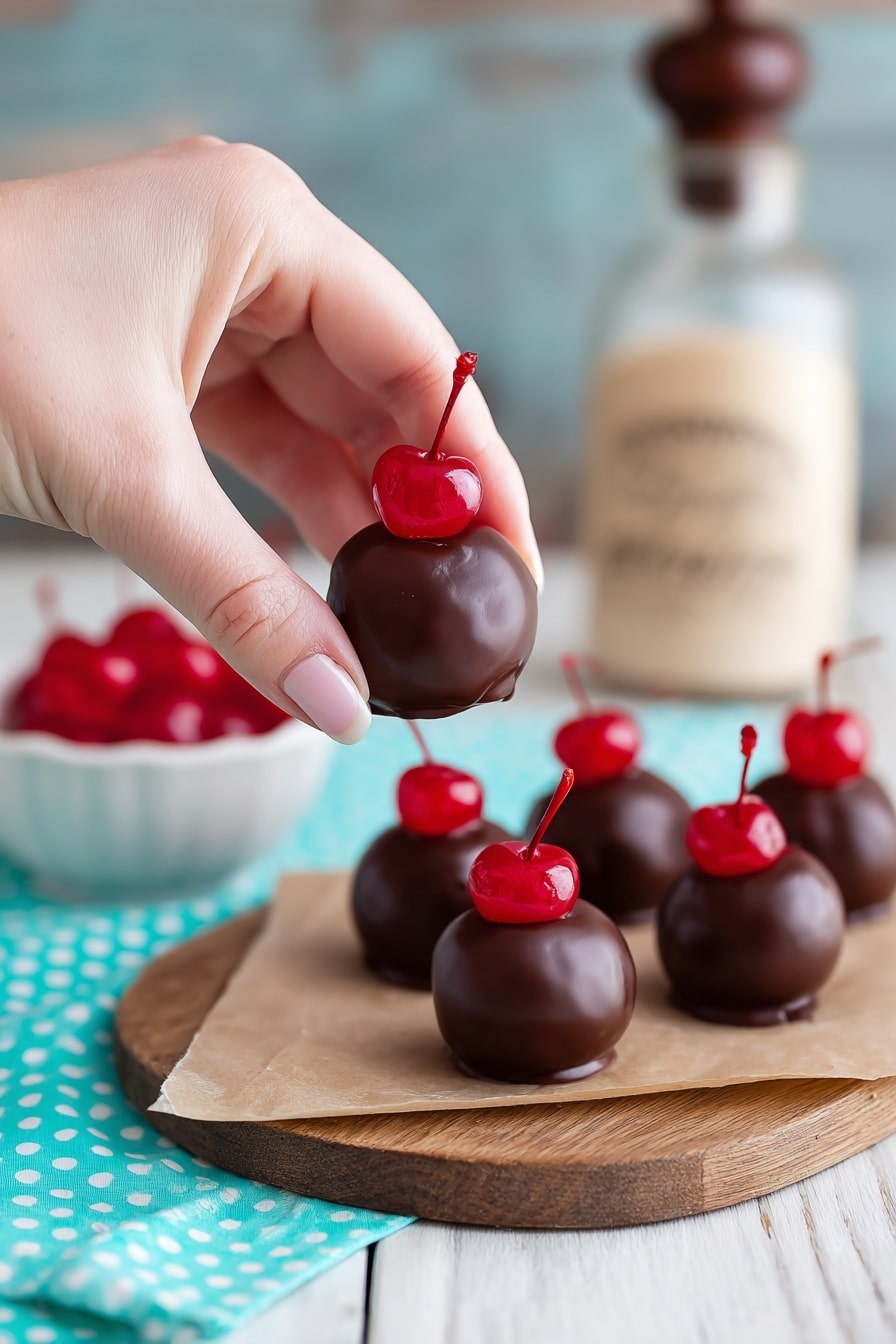 Cherry Bourbon Balls Recipe - Serving