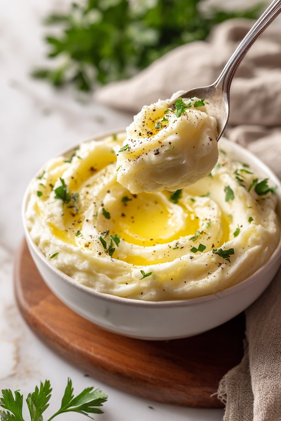 Garlic Herb Mashed Potatoes Recipe 8 Garlic Herb Mashed Potatoes Recipe - Serving