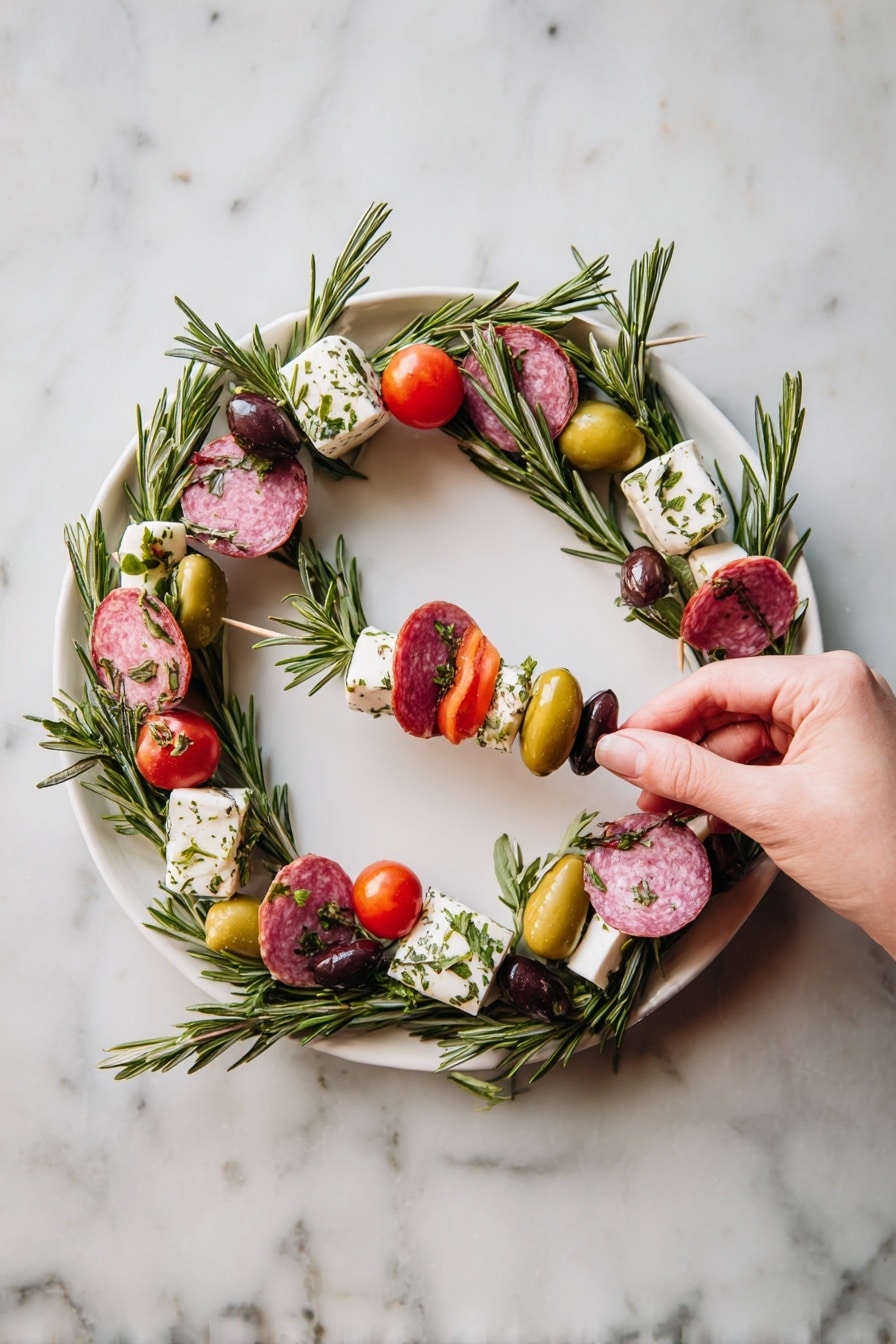 Cheese and Charcuterie Wreath Platter Recipe - Serving