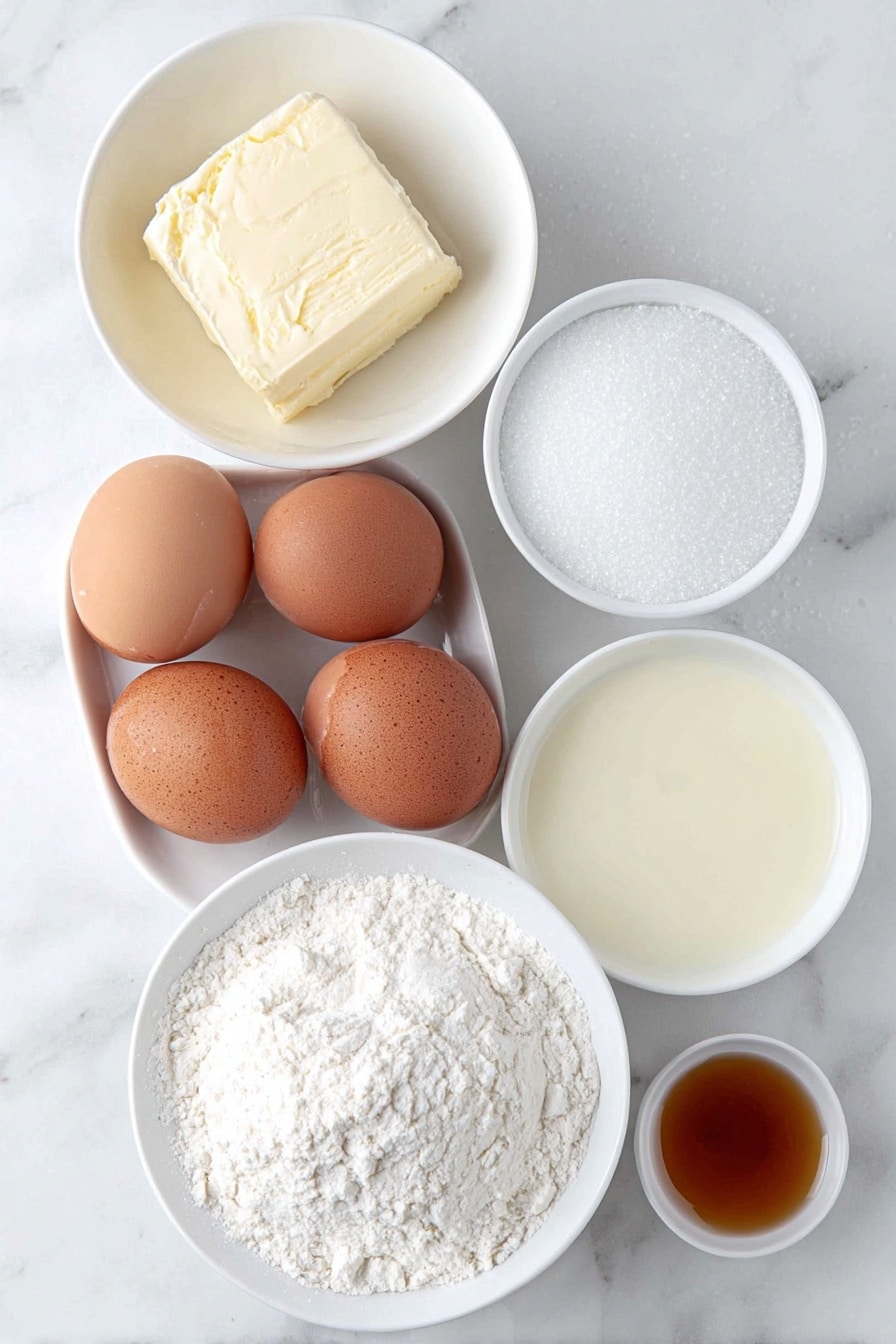 Scottish Tablet Candy Recipe 7 Flat lay of a small chunk of salted butter, a few fresh whole brown eggs with clean shells, a small white ceramic bowl of clear water, a small white ceramic bowl of fresh whole milk, a small pile of white granulated sugar, a small white ceramic bowl filled with rich golden sweetened condensed milk, and a tiny white ceramic bowl holding a light amber whisky, all arranged in perfect symmetry on a clean white marble surface, soft natural light, photo taken with an iPhone, professional food photography style, fresh ingredients, white ceramic bowls, no bottles, no duplicates, no utensils, no packaging --ar 2:3 --v 7 --p m7354615311229779997 - Scottish Tablet Candy Scottish Tablet Candy Recipe Traditional Scottish Confectionery How to Make Scottish Tablet Homemade Scottish Candy