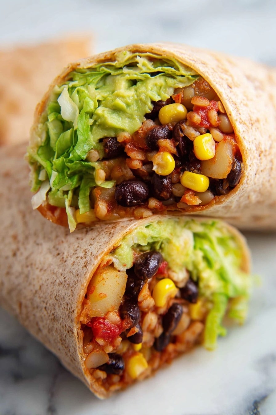 Vegan Black Bean Rice Burritos Recipe - Serving