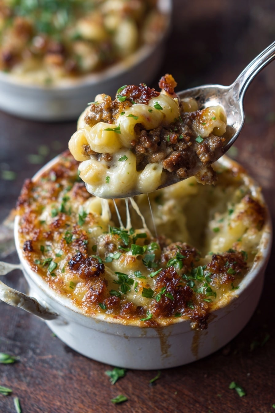 Cheeseburger Pasta Skillet Recipe 8 Cheeseburger Pasta Skillet Recipe - Serving