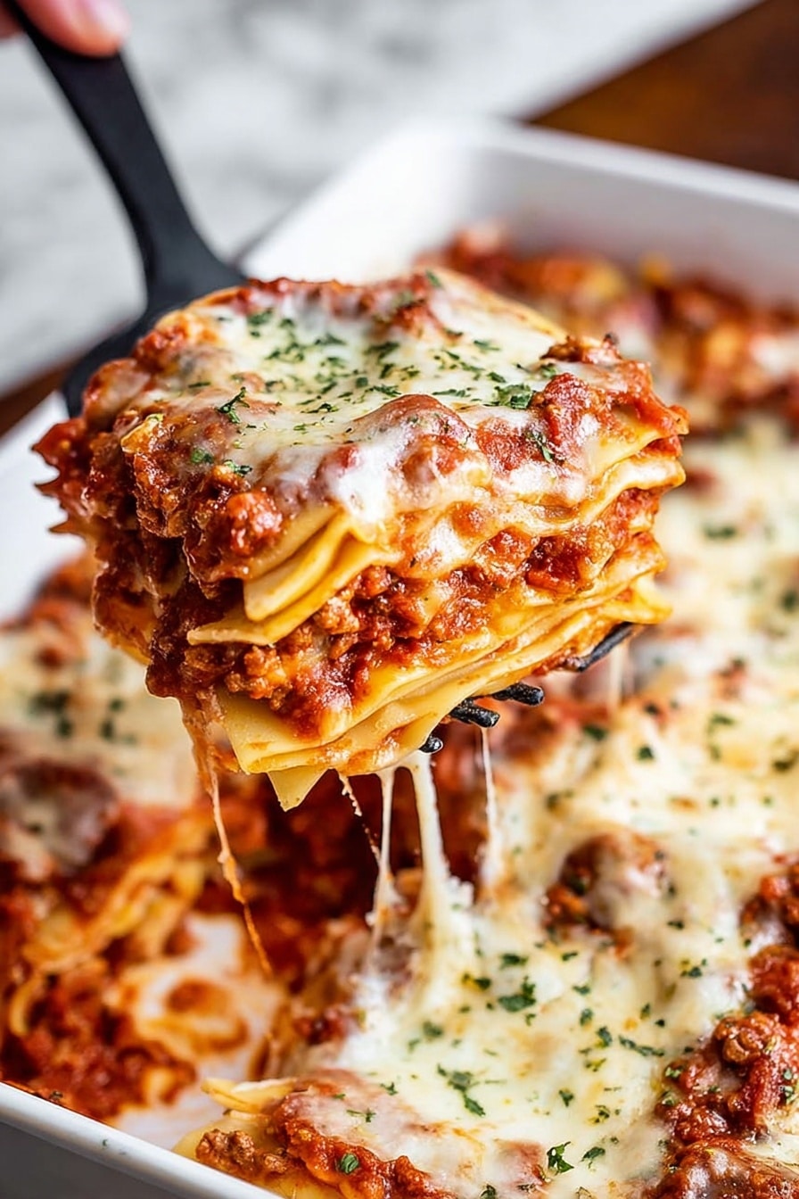 Homemade Lasagna with Rich Meat Sauce Recipe