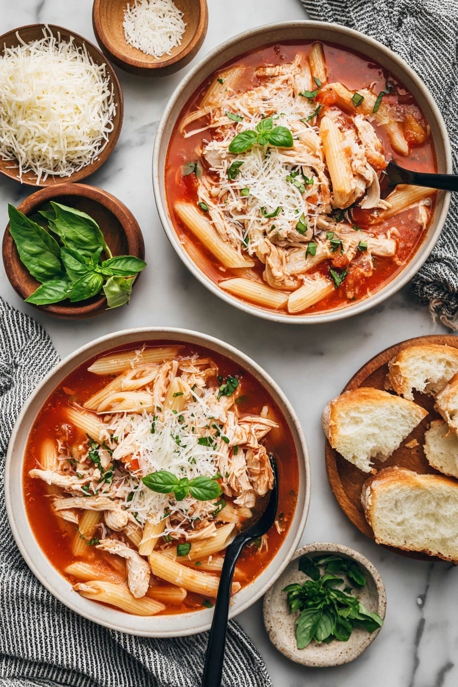 Chicken Parmesan Soup with Pasta Recipe