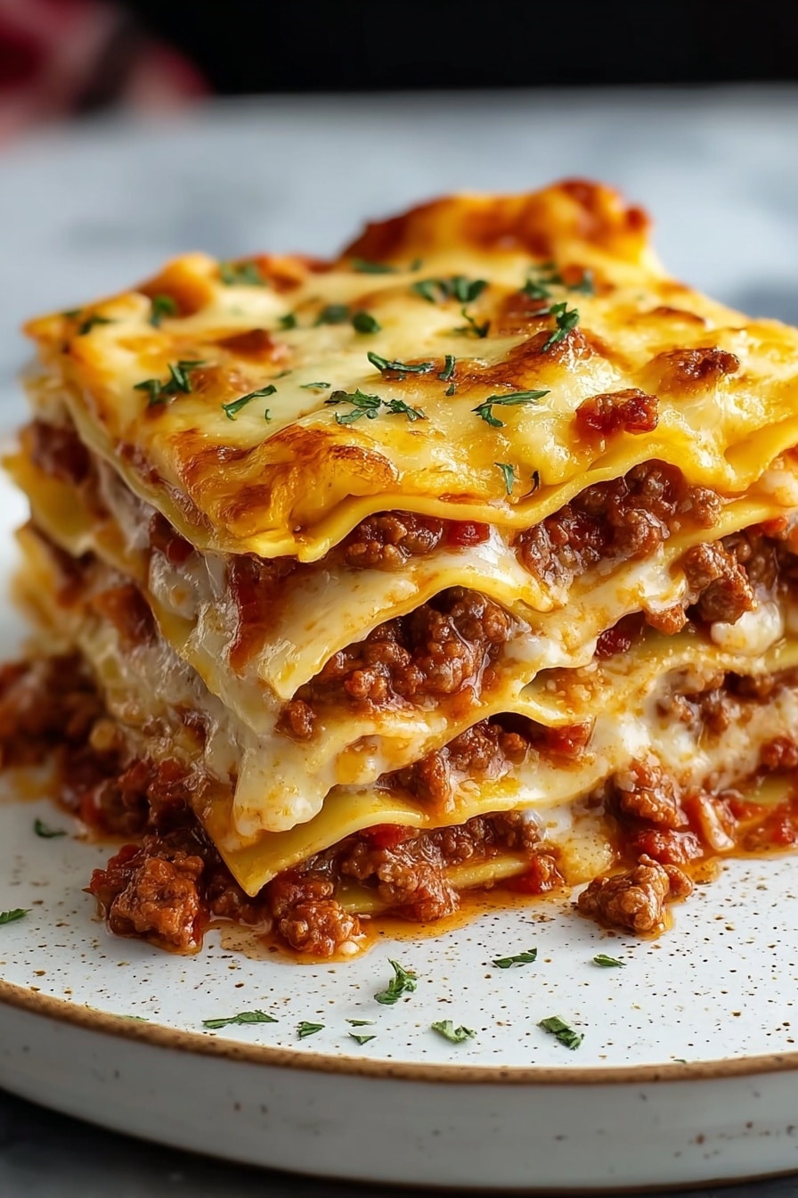 Cheesy Bacon Garlic Lasagna Recipe