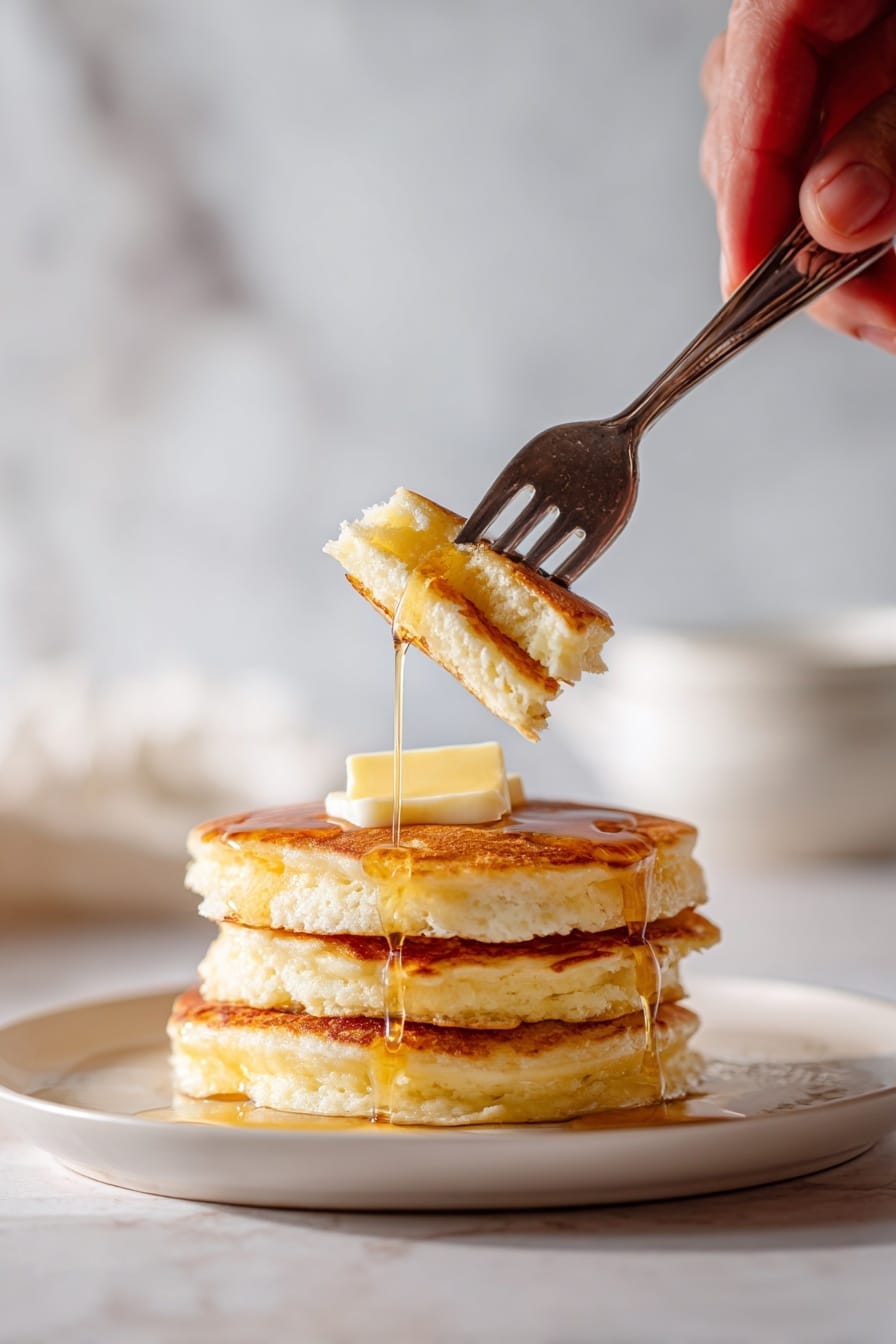 Oatmeal Pancakes with Buttermilk Recipe - Serving