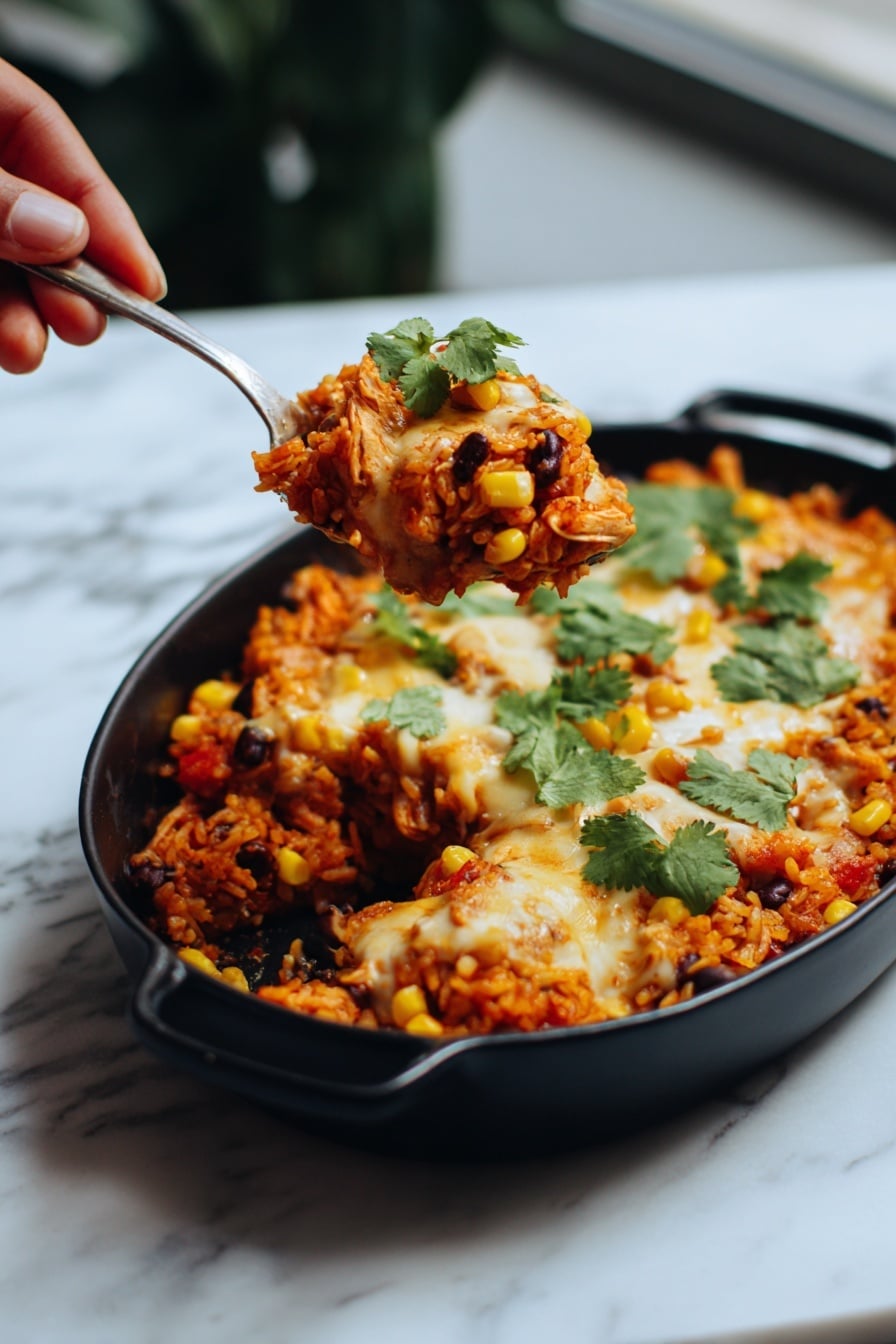 Chicken Enchilada Rice Casserole Recipe - Serving