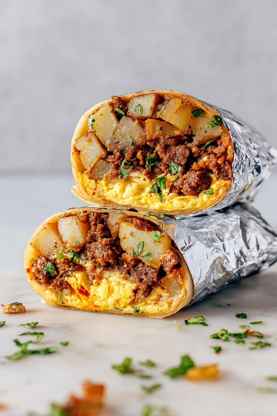 Spicy Chorizo Breakfast Burritos Recipe