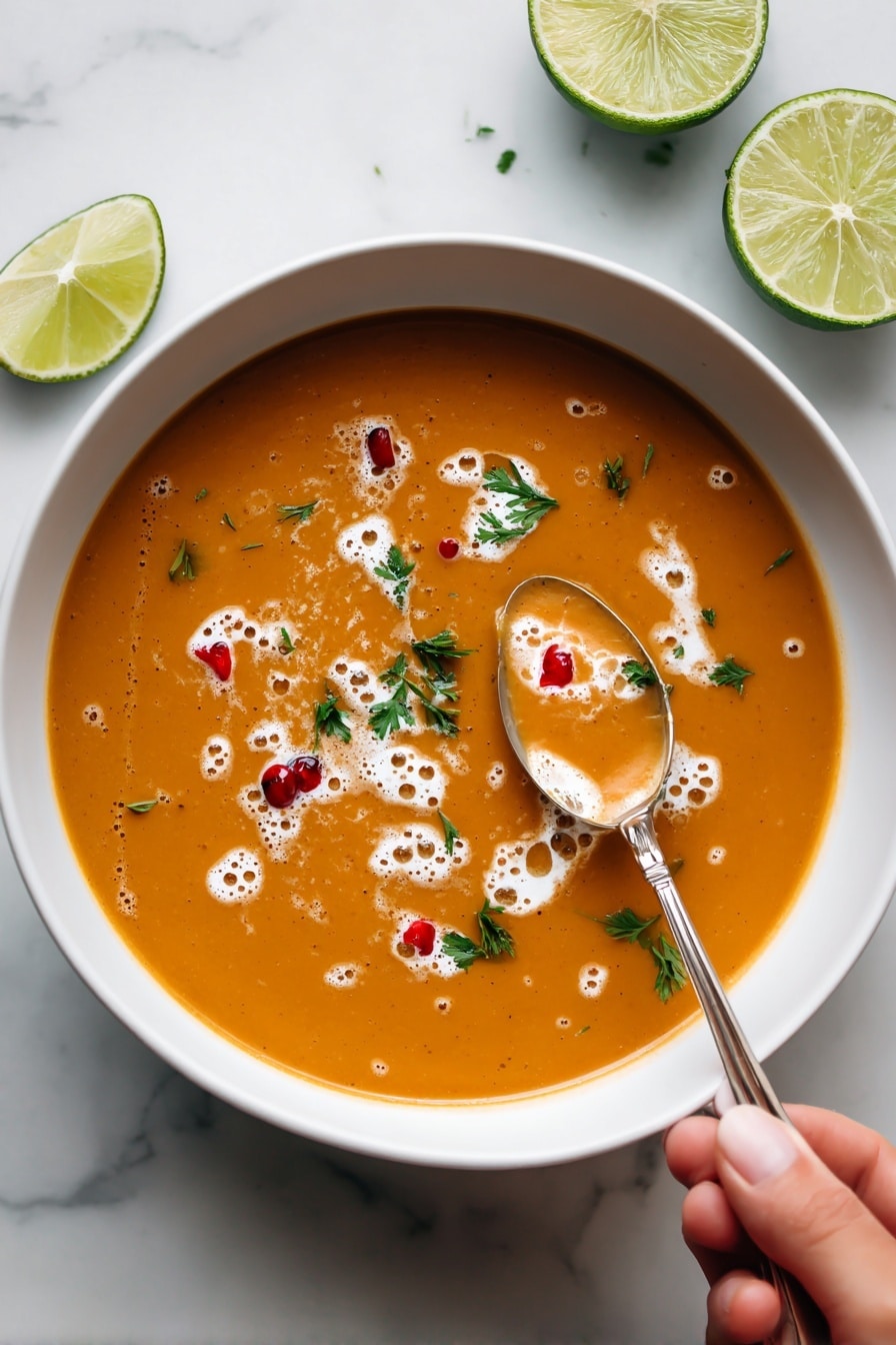 Spicy Pinto Bean Soup with Roasted Tomatoes Recipe - Serving