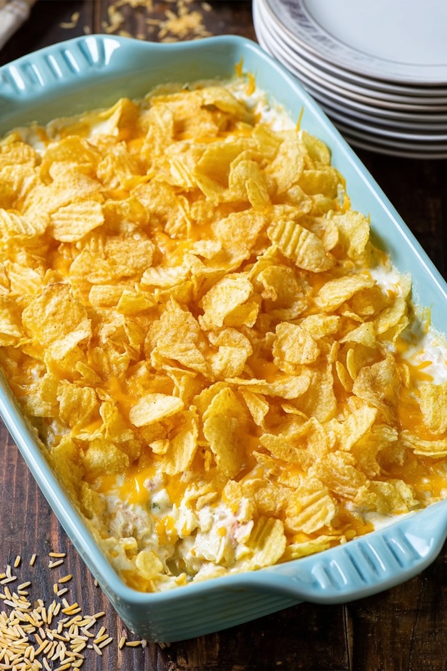 Creamy Chicken Salad Casserole with Chips Recipe