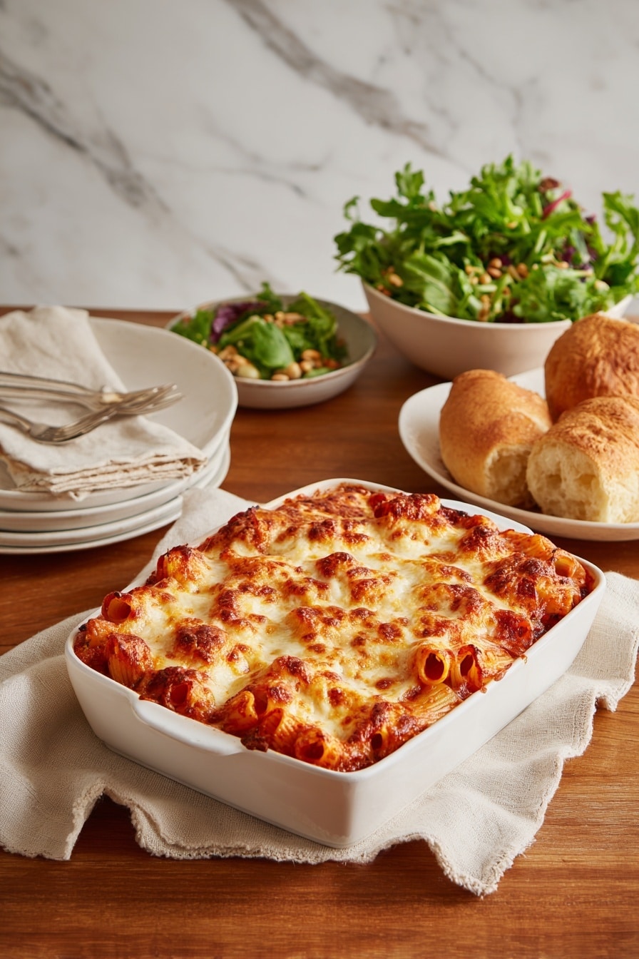 Cheesy Baked Ziti Recipe 8 Cheesy Baked Ziti Recipe - Serving