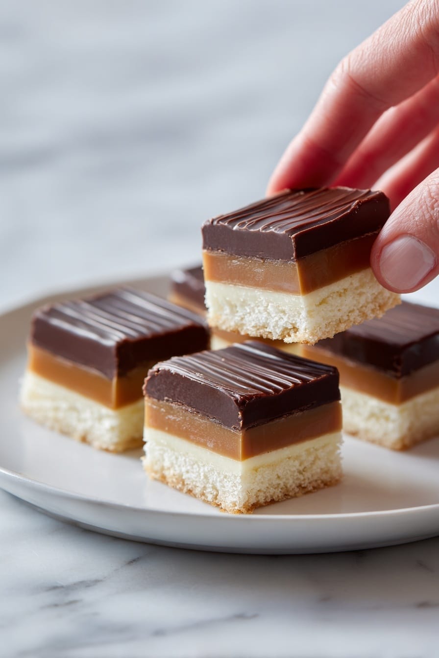 Classic Millionaire's Shortbread Bars Recipe 8 Classic Millionaire's Shortbread Bars Recipe - Serving
