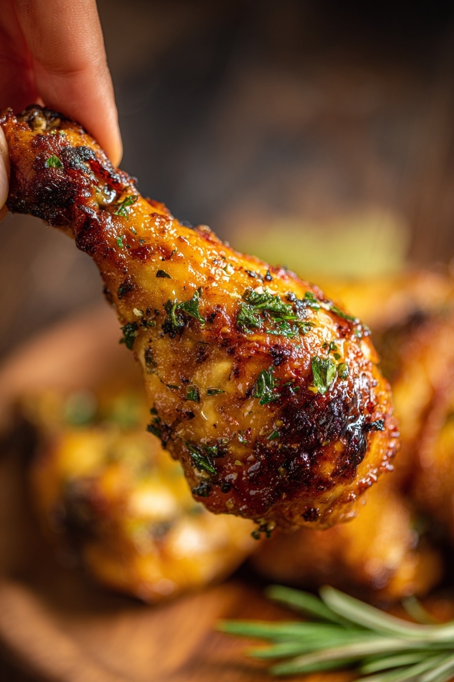 Crispy Baked Chicken Legs Recipe - Serving