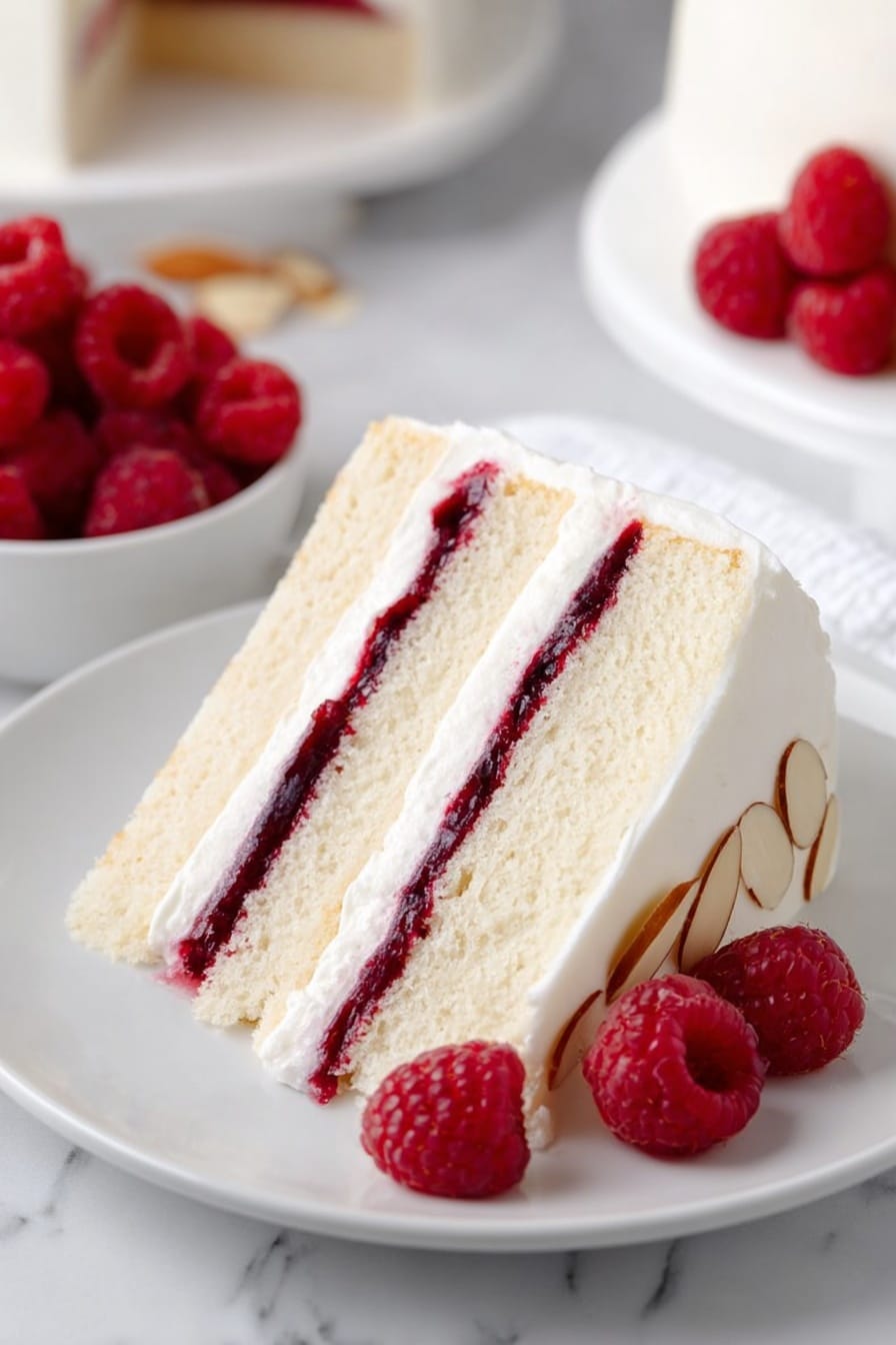 Raspberry Almond Cake with Buttercream Recipe