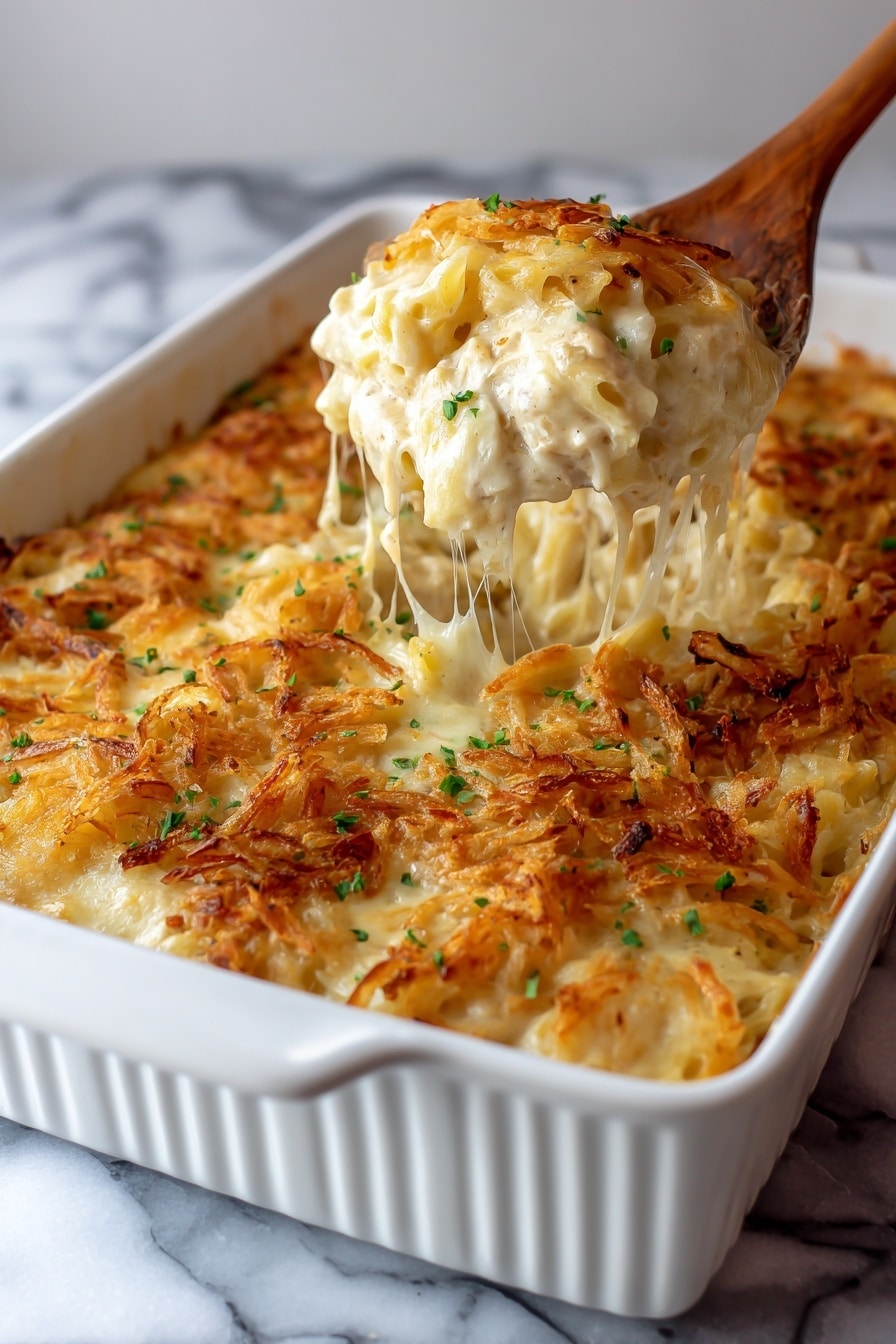 French Onion Chicken Orzo Bake Recipe