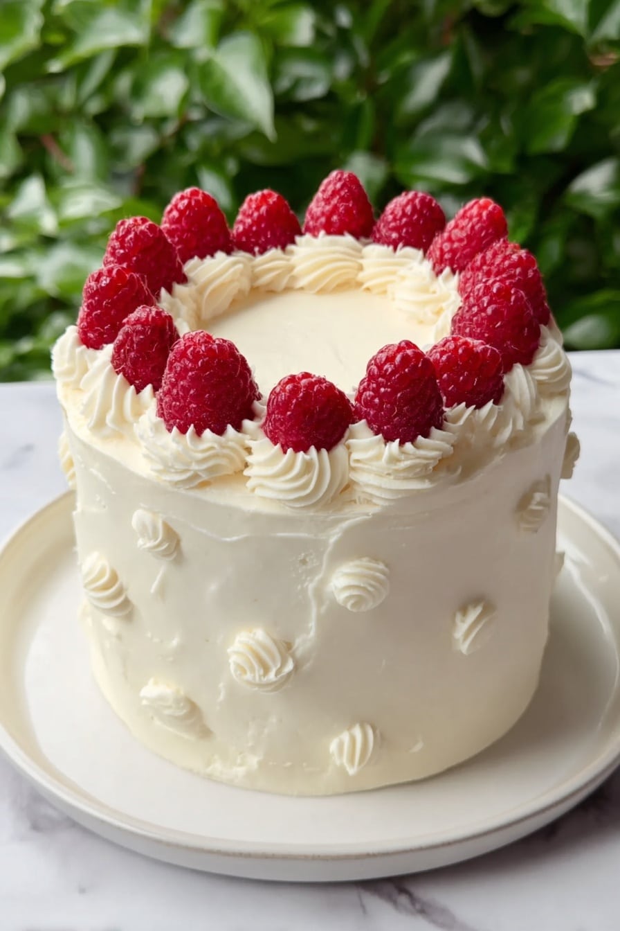 Almond Raspberry Swirl Layer Cake Recipe