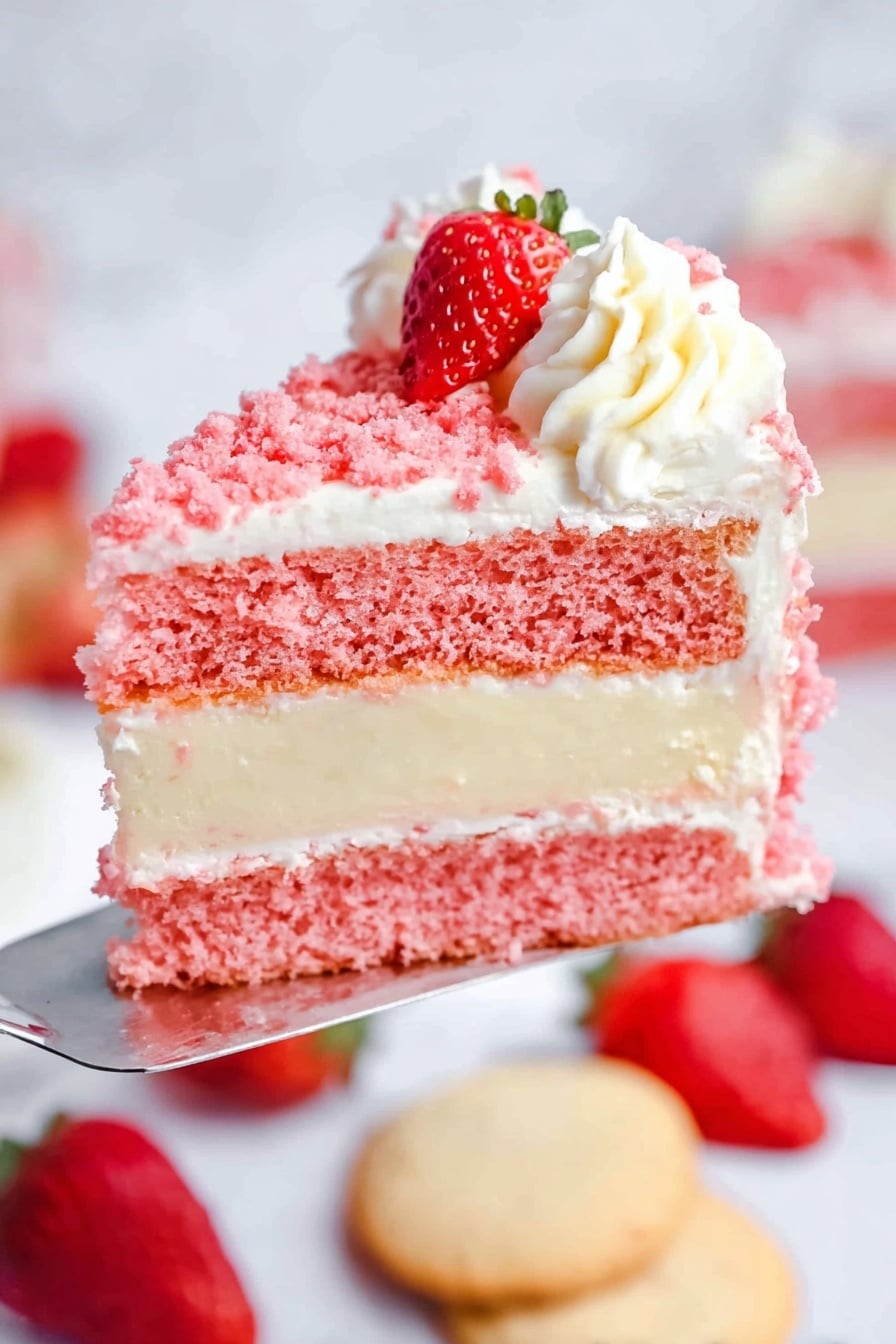 Strawberry Cheesecake with Crunch Topping Recipe