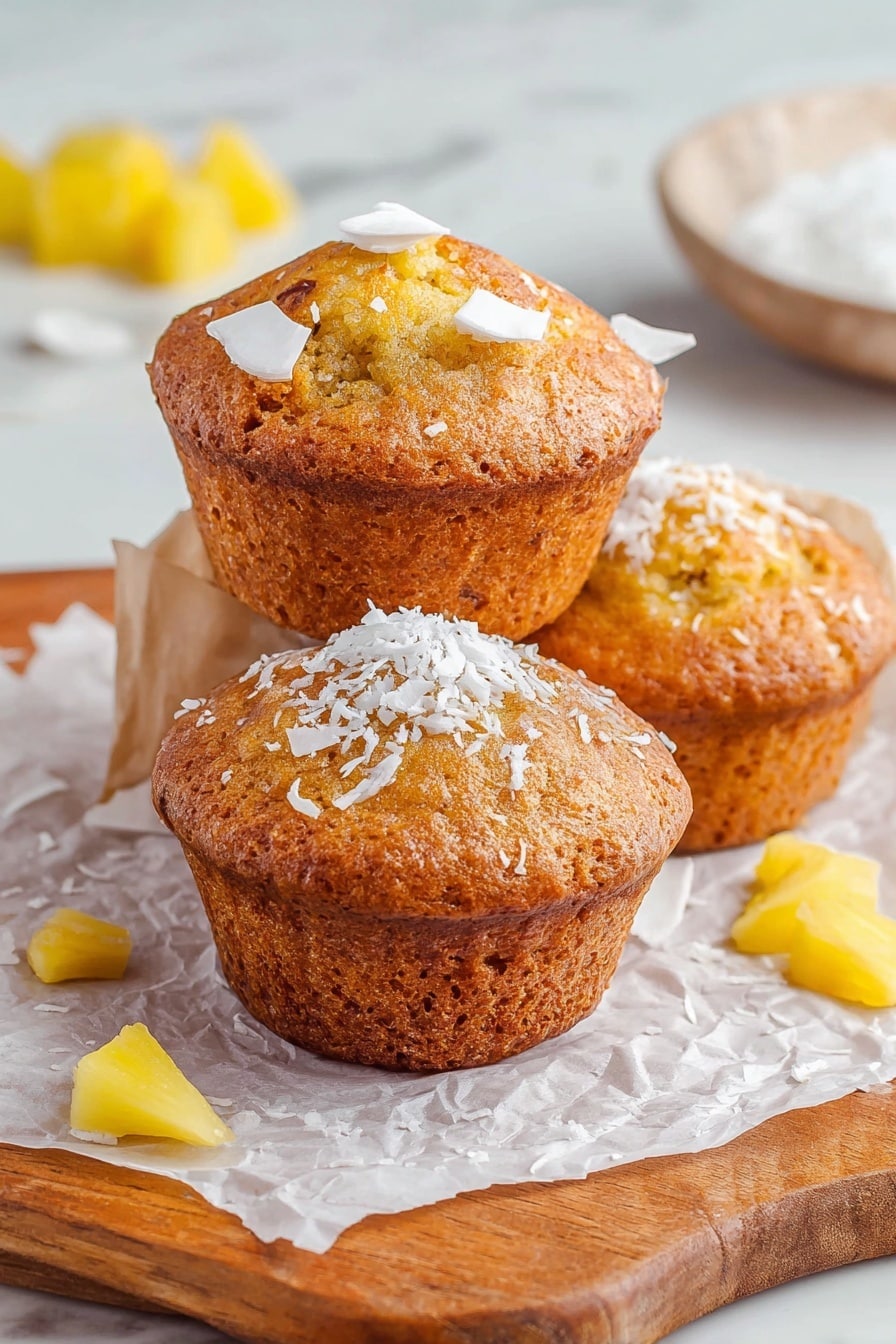 Cottage Cheese Pineapple Coconut Muffins Recipe