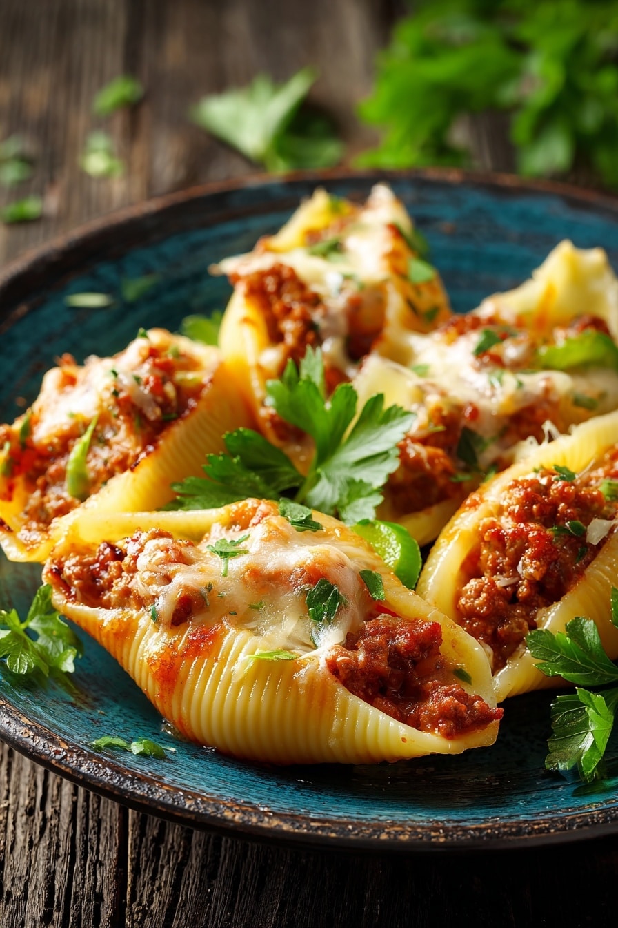 Philly Cheesesteak Stuffed Pasta Shells Recipe 8 Philly Cheesesteak Stuffed Pasta Shells Recipe - Serving