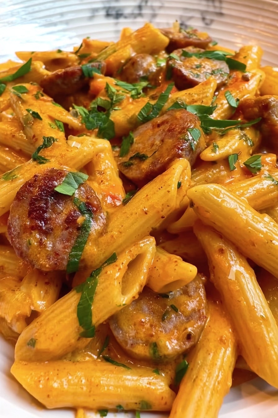 Creamy Cajun Sausage Pasta Recipe