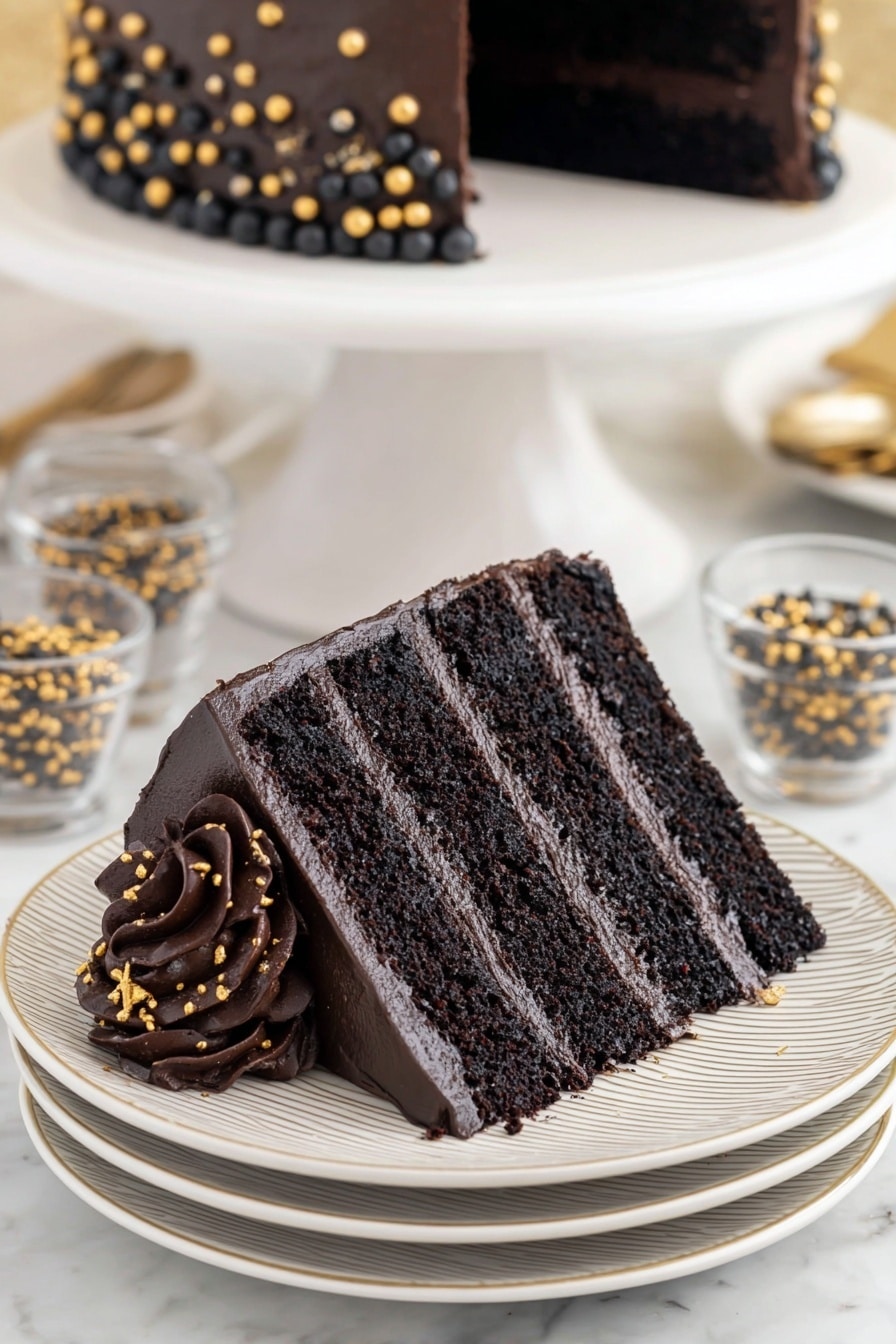 Black Velvet Cake with Dark Chocolate Buttercream Recipe