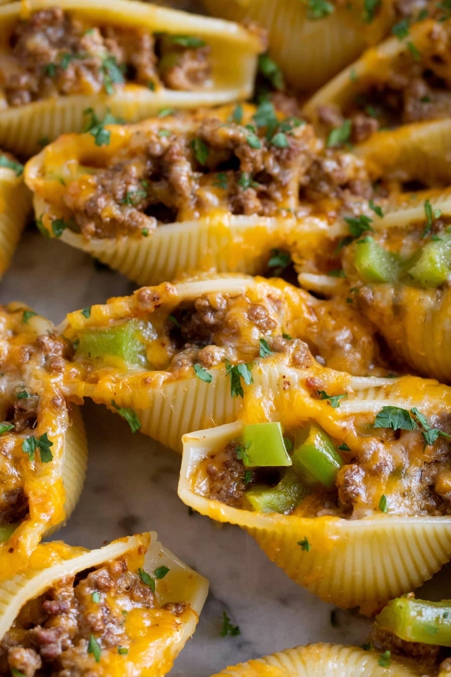 Philly Cheesesteak Stuffed Pasta Shells Recipe