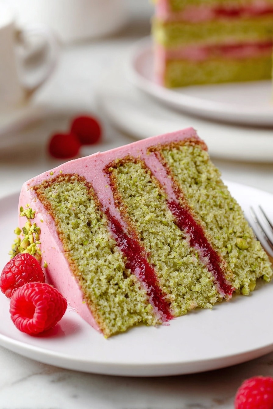 Raspberry Pistachio Cake with Buttercream Recipe