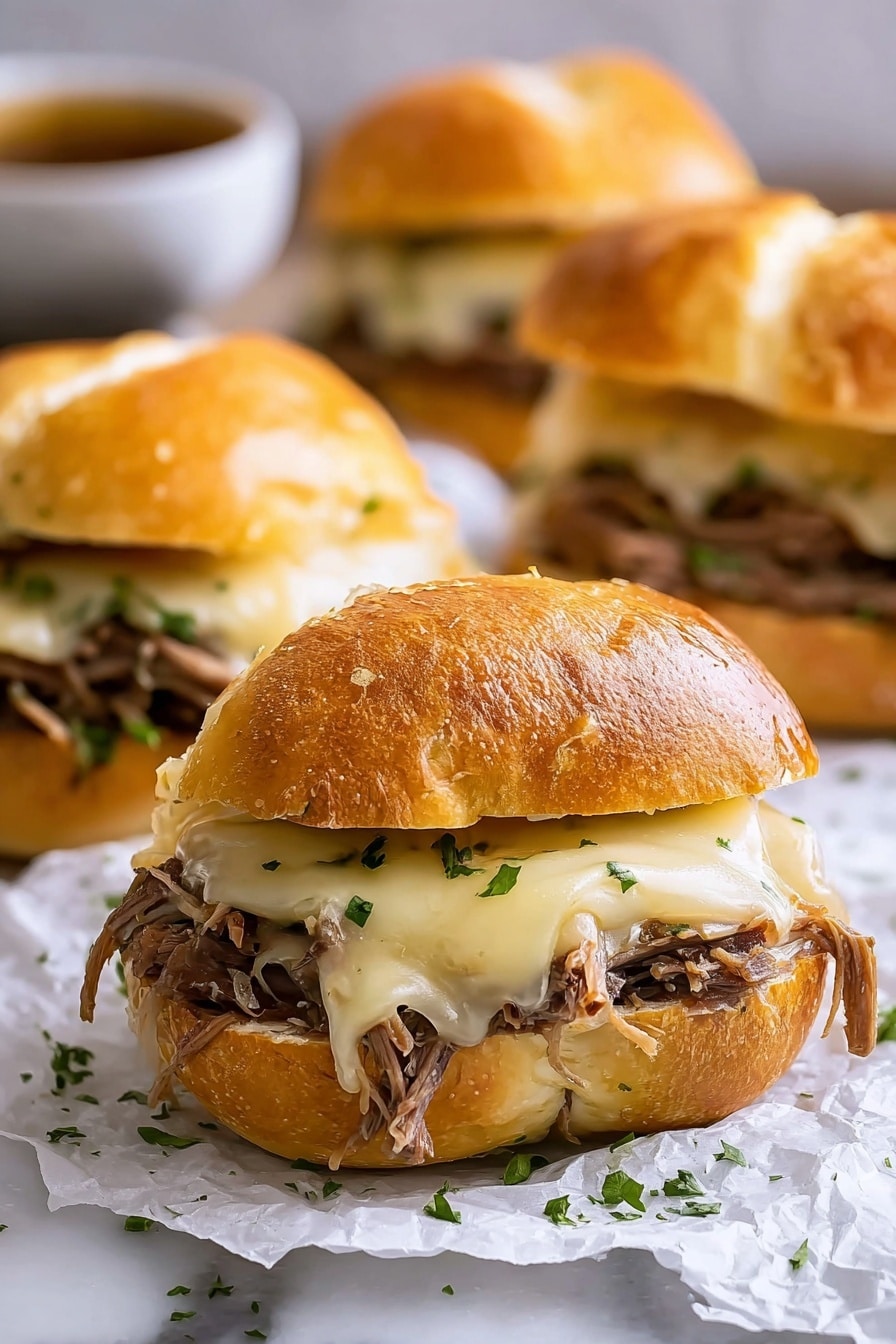 Easy Crockpot French Dip Sandwiches Recipe