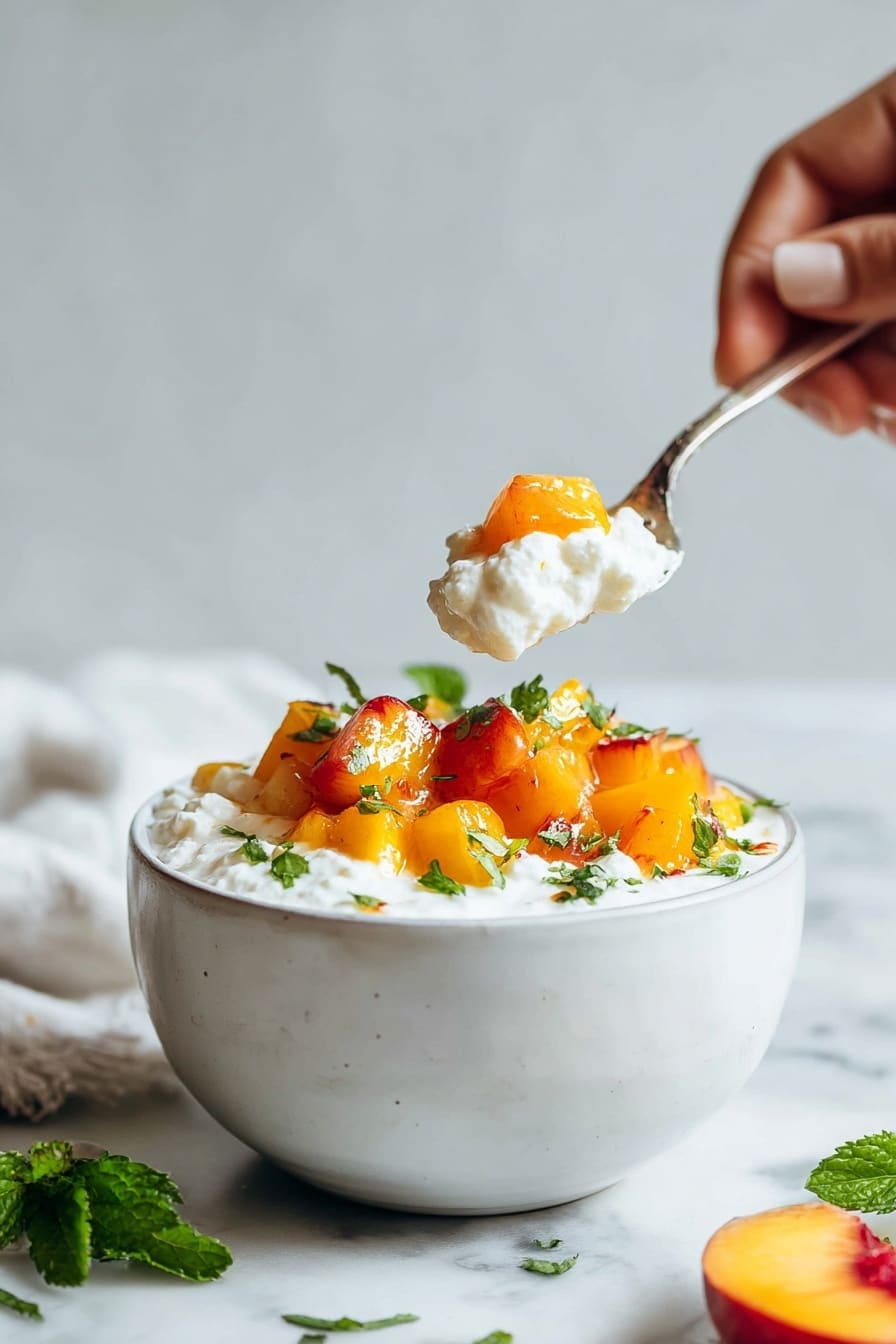 Cottage Cheese and Peach Parfait Recipe 8 Cottage Cheese and Peach Parfait Recipe - Serving