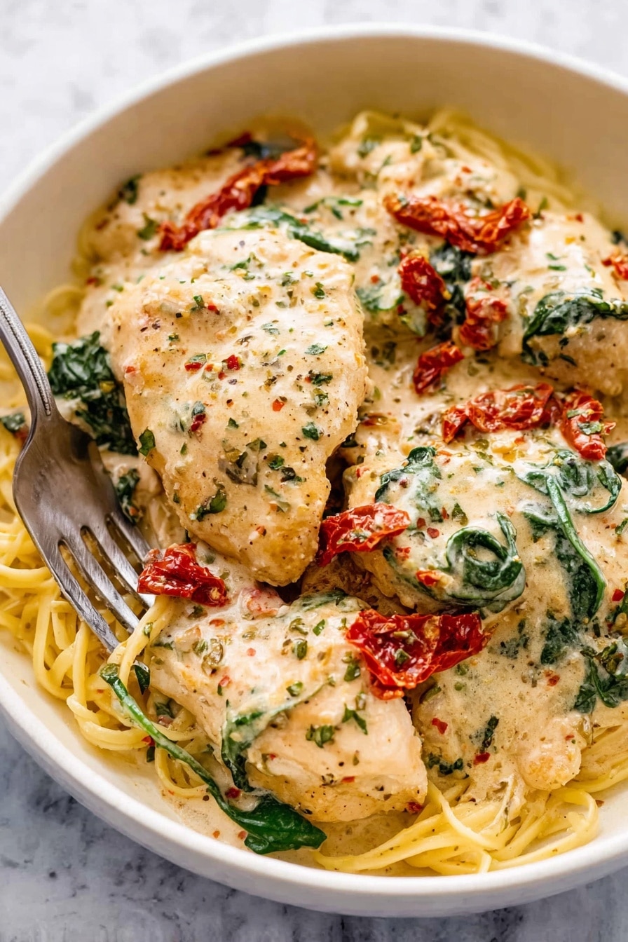 Creamy Tuscan Chicken in Crockpot Recipe