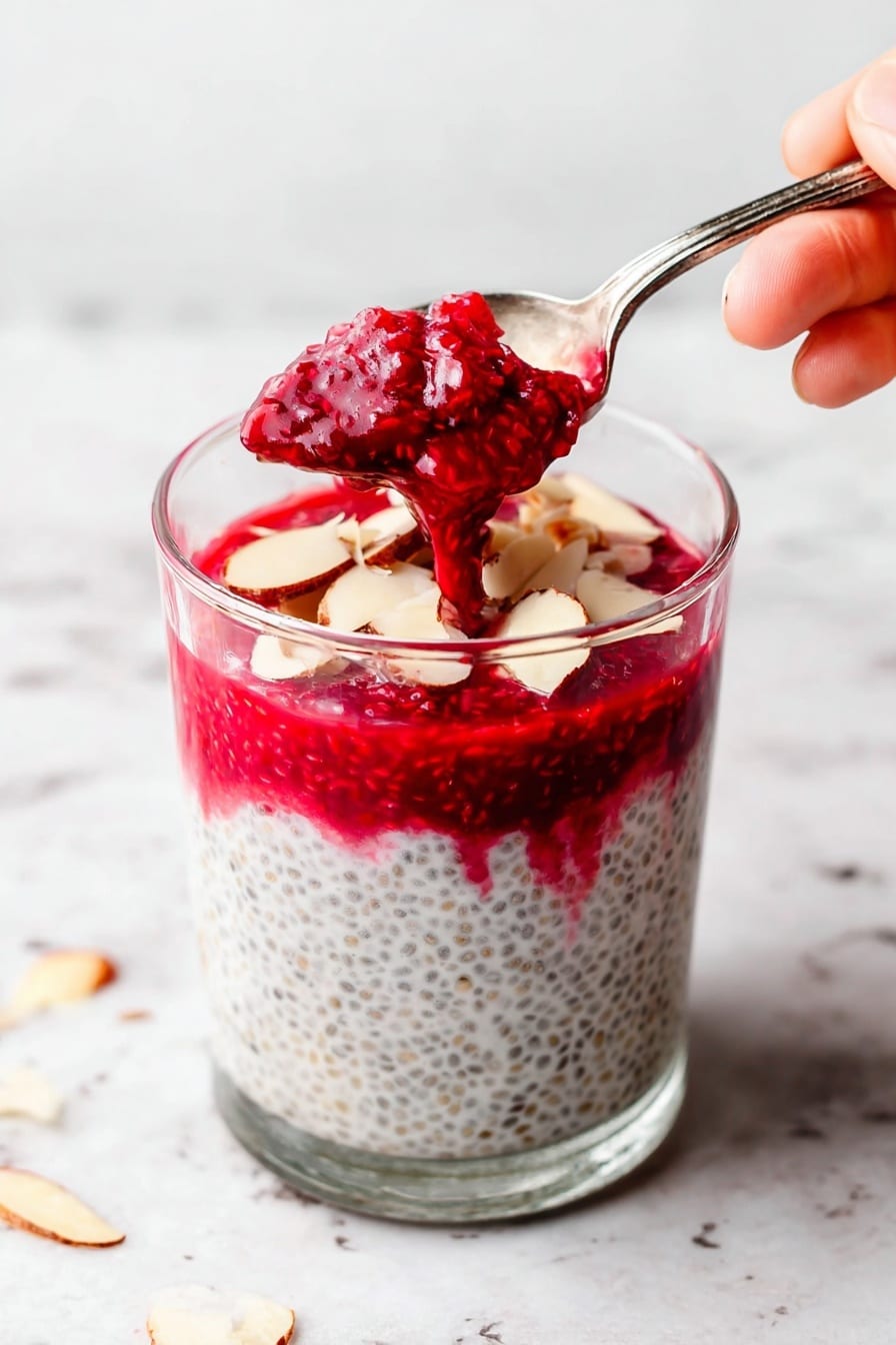 Raspberry Chia Pudding with Cottage Cheese Recipe